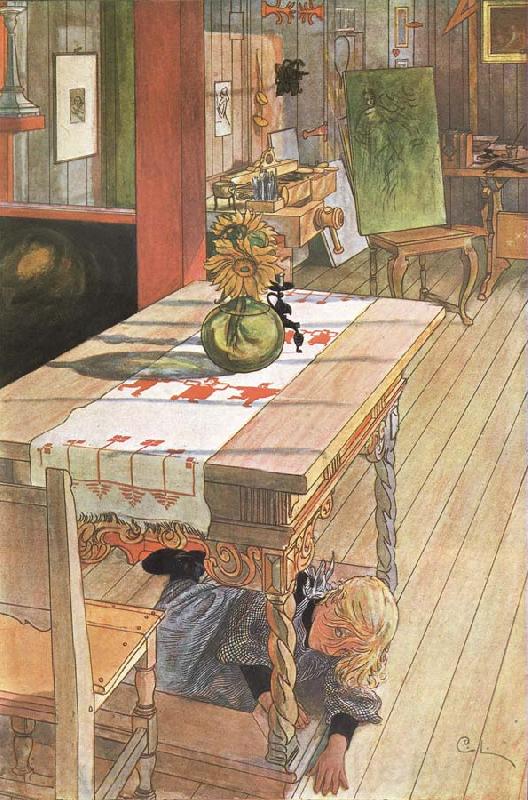 Carl Larsson Hide and Seek Norge oil painting art